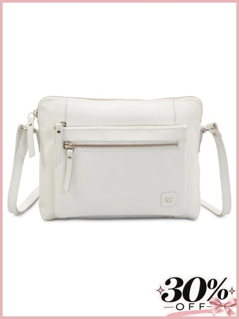 Genuine Pebbled Leather Crossbody Bag Adjustable Strap Women